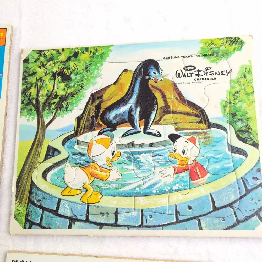 EUC Lot of (6) Vintage Tray Puzzles (Disney, Sesame Street, Raggedy Ann & Andy)
